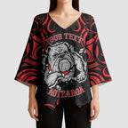 Aotearoa Bulldog Kimono Sleeve Blouse NZ Maori Tattoo - Aussie Hoodie