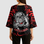 Aotearoa Bulldog Kimono Sleeve Blouse NZ Maori Tattoo - Aussie Hoodie