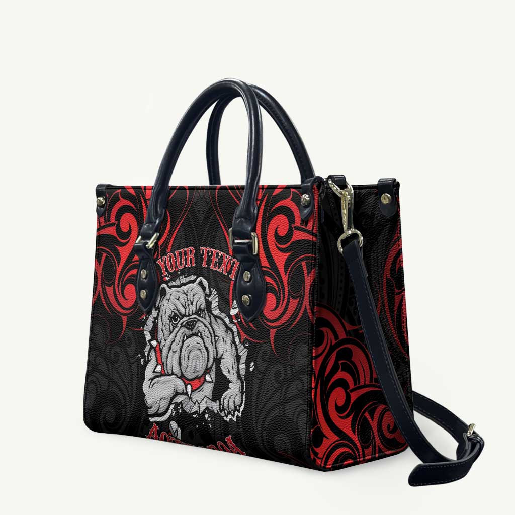 Personalised Aotearoa Bulldog Leather Bag NZ Maori Tattoo - Aussie Hoodie