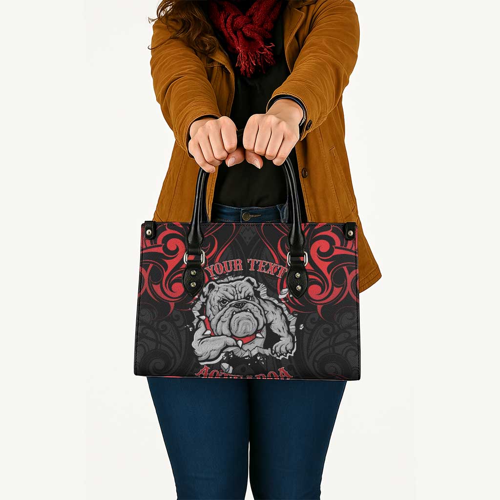Personalised Aotearoa Bulldog Leather Bag NZ Maori Tattoo - Aussie Hoodie