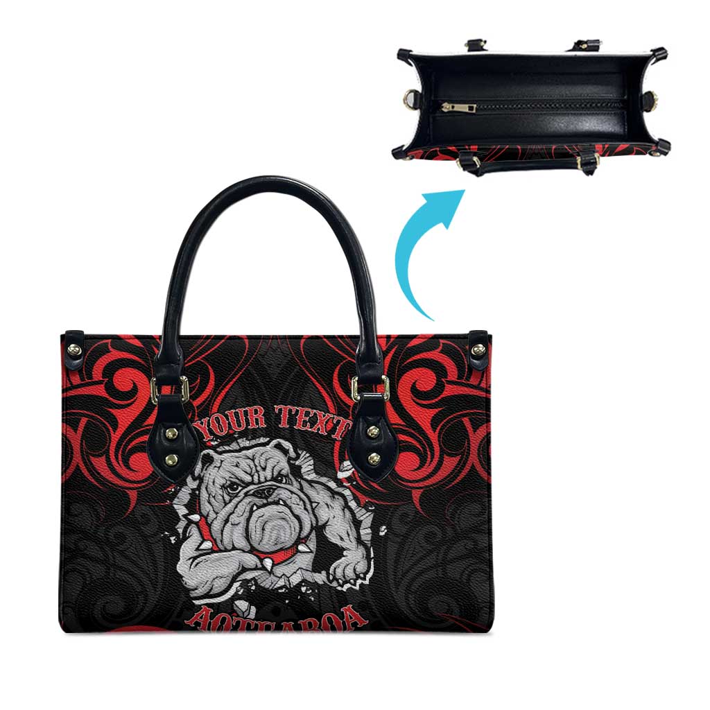 Personalised Aotearoa Bulldog Leather Bag NZ Maori Tattoo - Aussie Hoodie