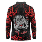 Personalised Aotearoa Bulldog Long Sleeve Polo Shirt NZ Maori Tattoo