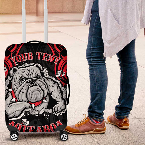 Personalised Aotearoa Bulldog Luggage Cover NZ Maori Tattoo