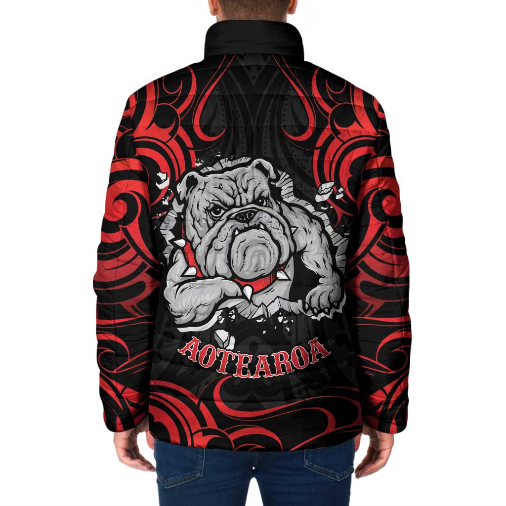 Aotearoa Bulldog Padded Jacket NZ Maori Tattoo - Aussie Hoodie