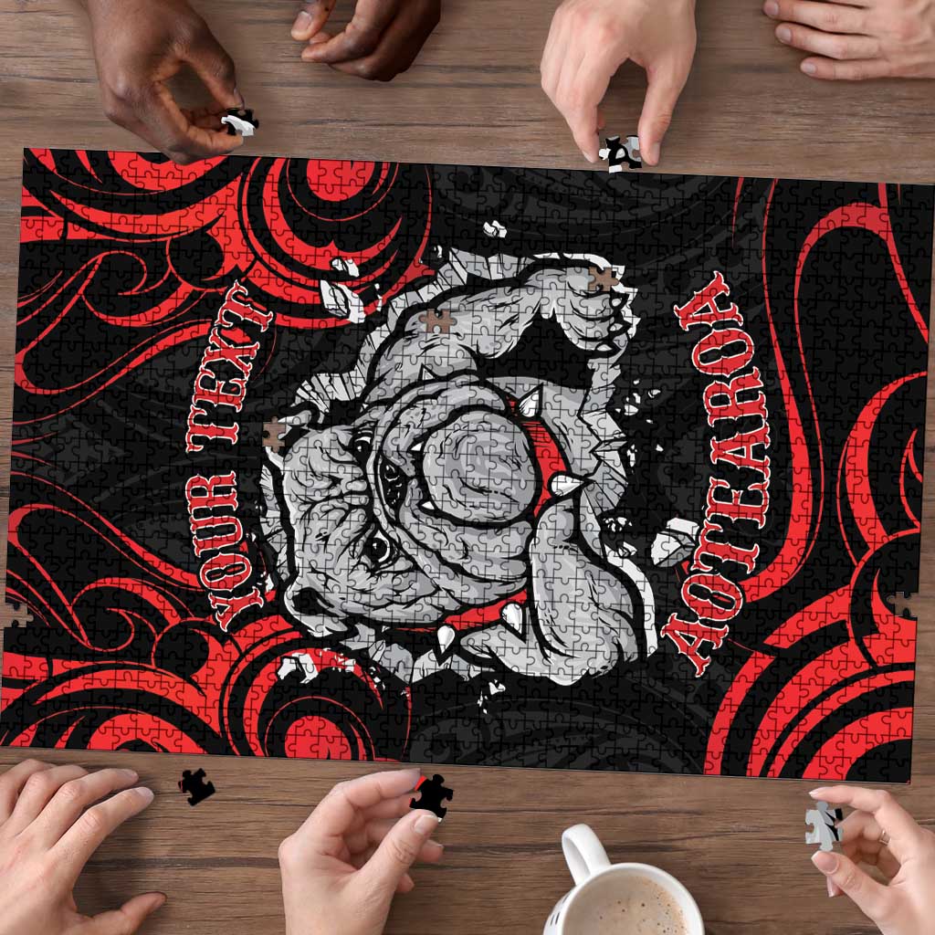 Personalised Aotearoa Bulldog Puzzle NZ Maori Tattoo - Aussie Hoodie