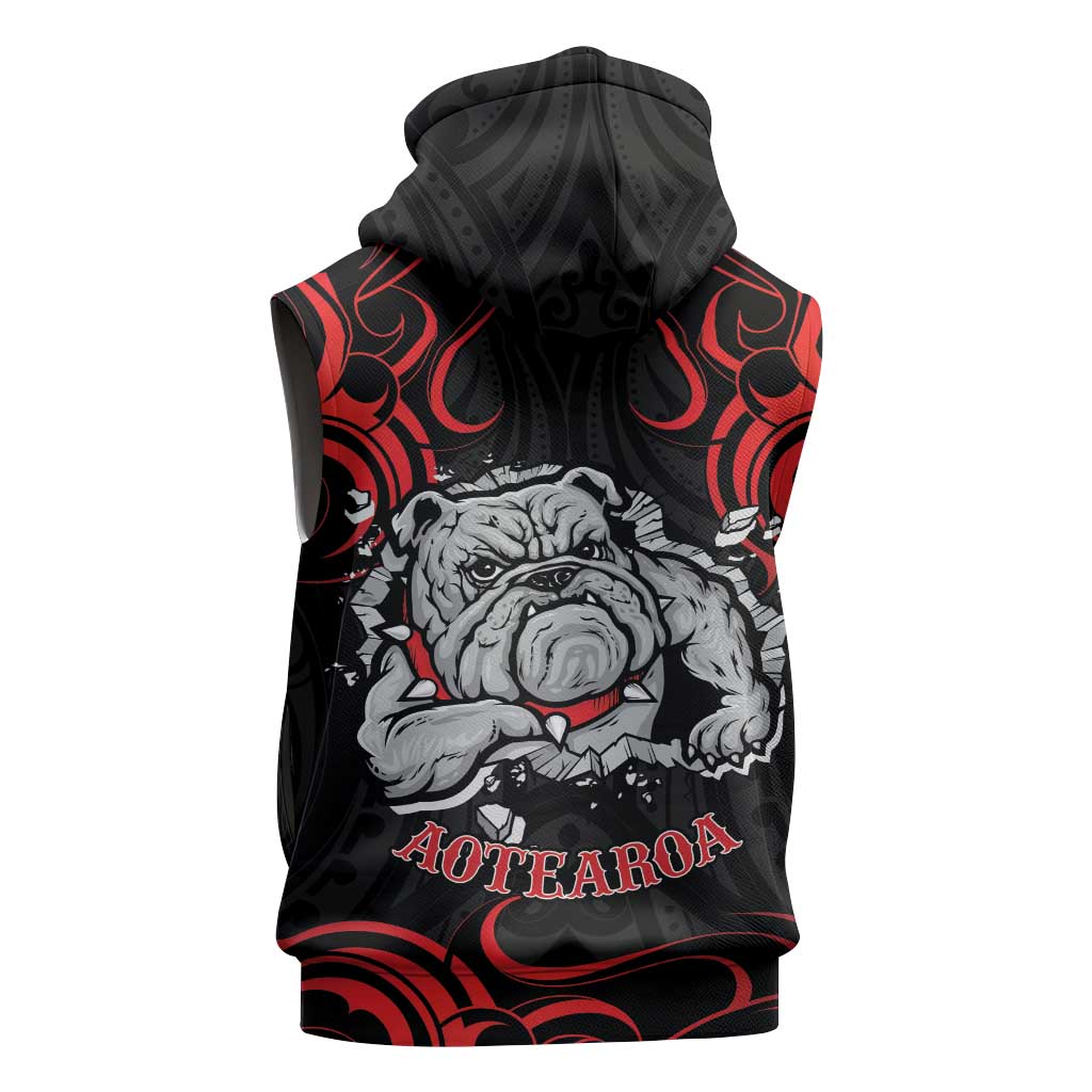 Aotearoa Bulldog Sleeveless Hoodie NZ Maori Tattoo - Aussie Hoodie