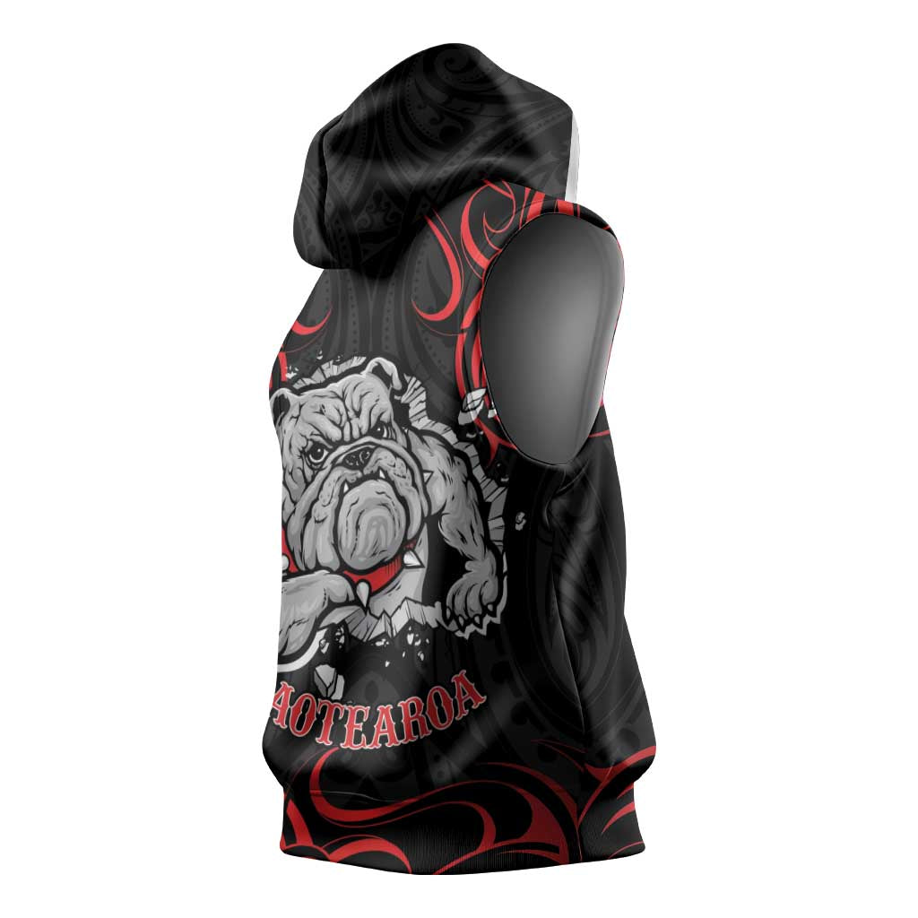 Aotearoa Bulldog Sleeveless Hoodie NZ Maori Tattoo - Aussie Hoodie