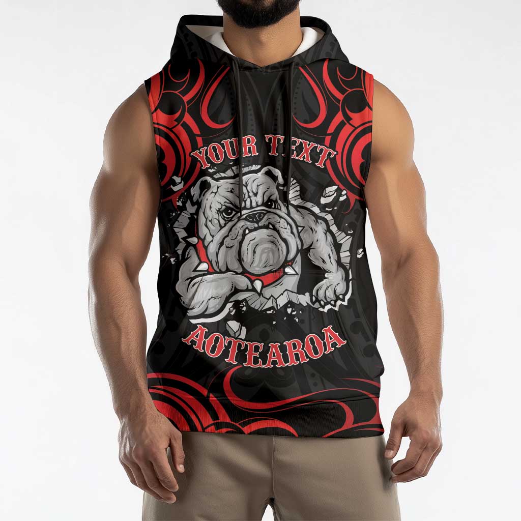 Aotearoa Bulldog Sleeveless Hoodie NZ Maori Tattoo - Aussie Hoodie
