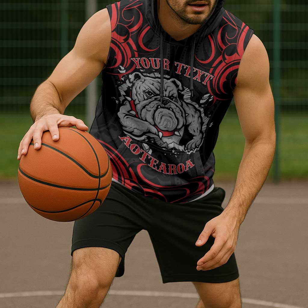 Aotearoa Bulldog Sleeveless Hoodie NZ Maori Tattoo - Aussie Hoodie