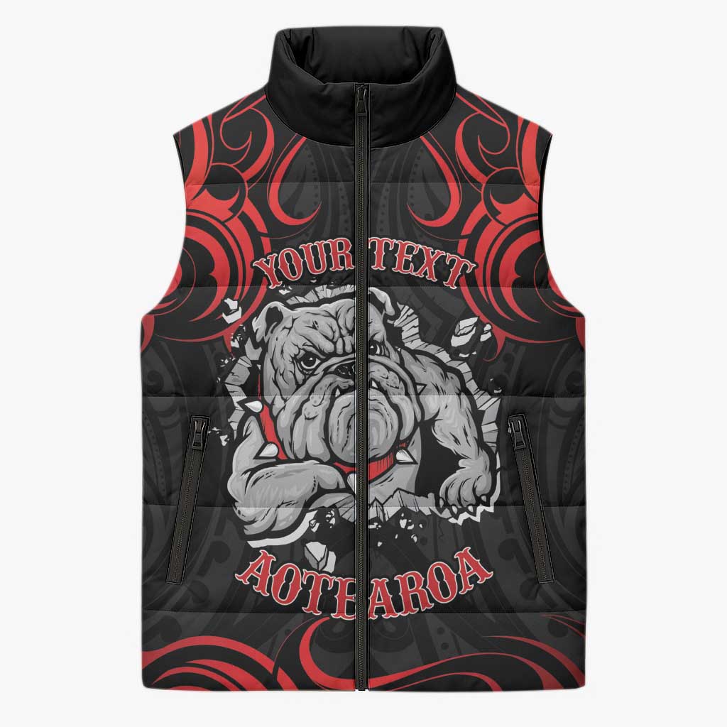 Aotearoa Bulldog Sleeveless Puffer Jacket NZ Maori Tattoo - Aussie Hoodie