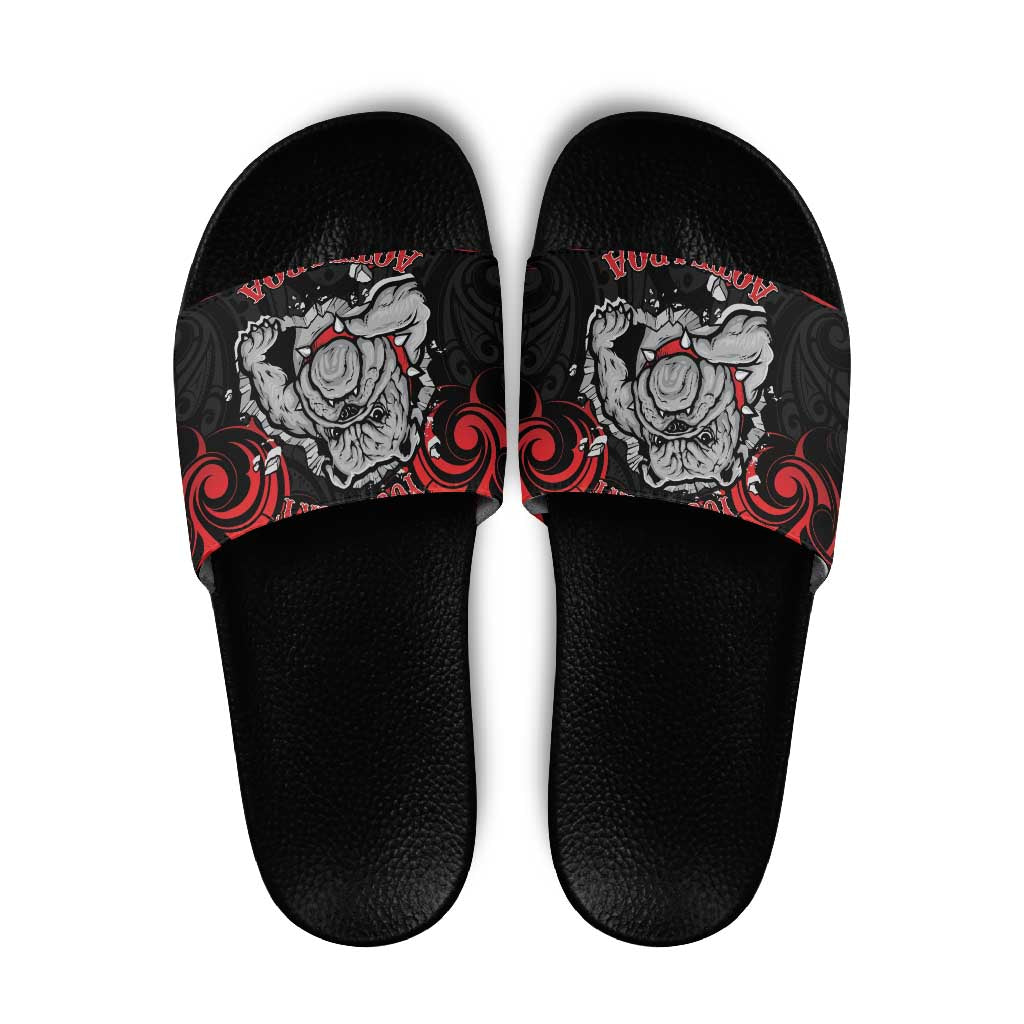 Personalised Aotearoa Bulldog Slide Sandals NZ Maori Tattoo - Aussie Hoodie