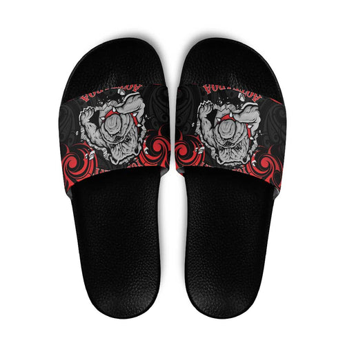 Personalised Aotearoa Bulldog Slide Sandals NZ Maori Tattoo - Aussie Hoodie