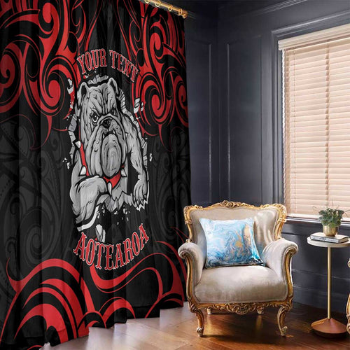 Personalised Aotearoa Bulldog Window Curtain NZ Maori Tattoo
