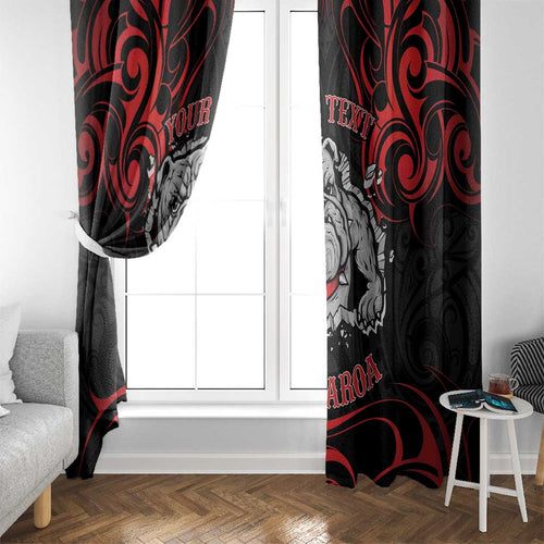 Personalised Aotearoa Bulldog Window Curtain NZ Maori Tattoo