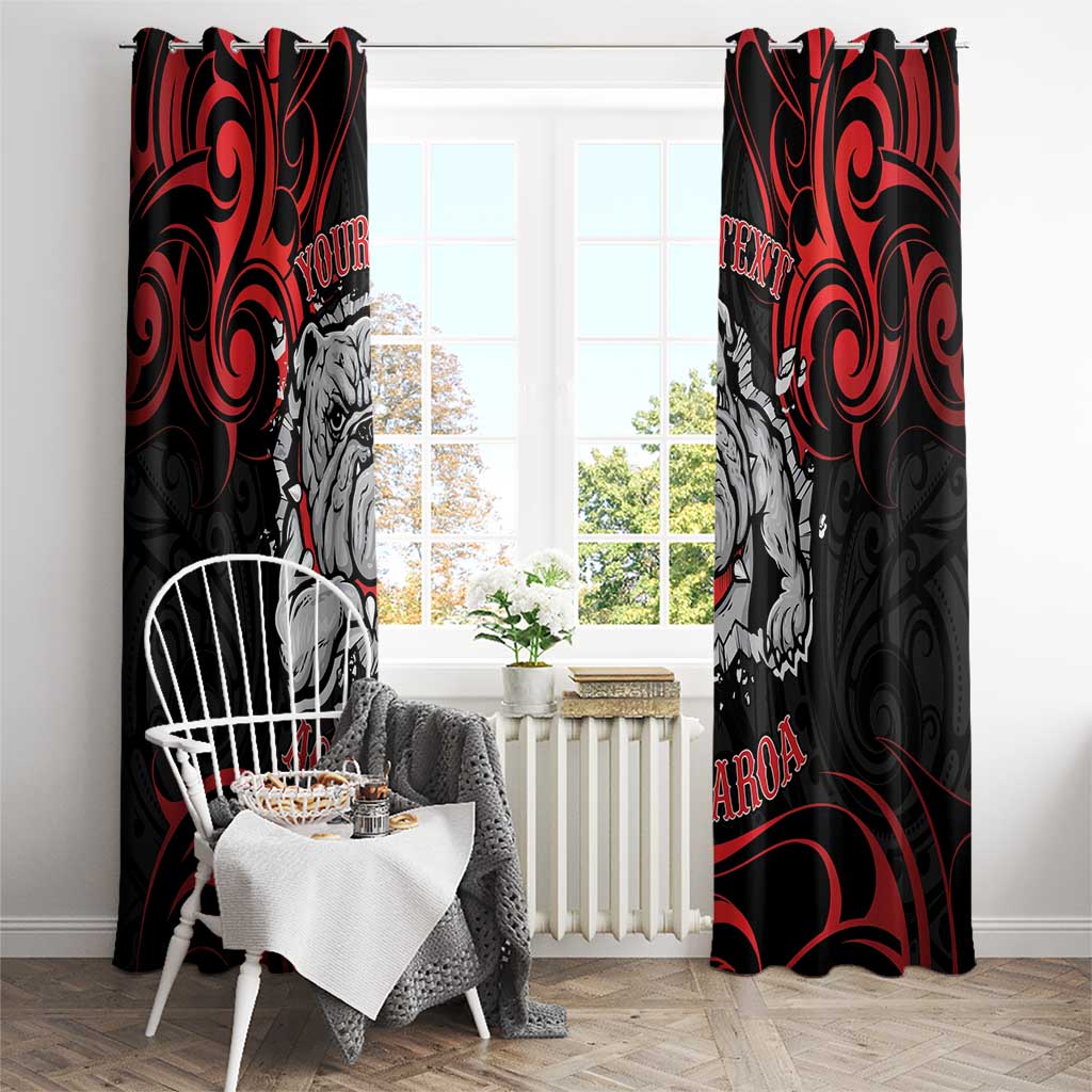 Personalised Aotearoa Bulldog Window Curtain NZ Maori Tattoo