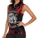 Personalised Aotearoa Bulldog Women Sleeveless Polo Shirt NZ Maori Tattoo