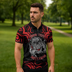 Aotearoa Bulldog Zipper Polo Shirt NZ Maori Tattoo - Aussie Hoodie