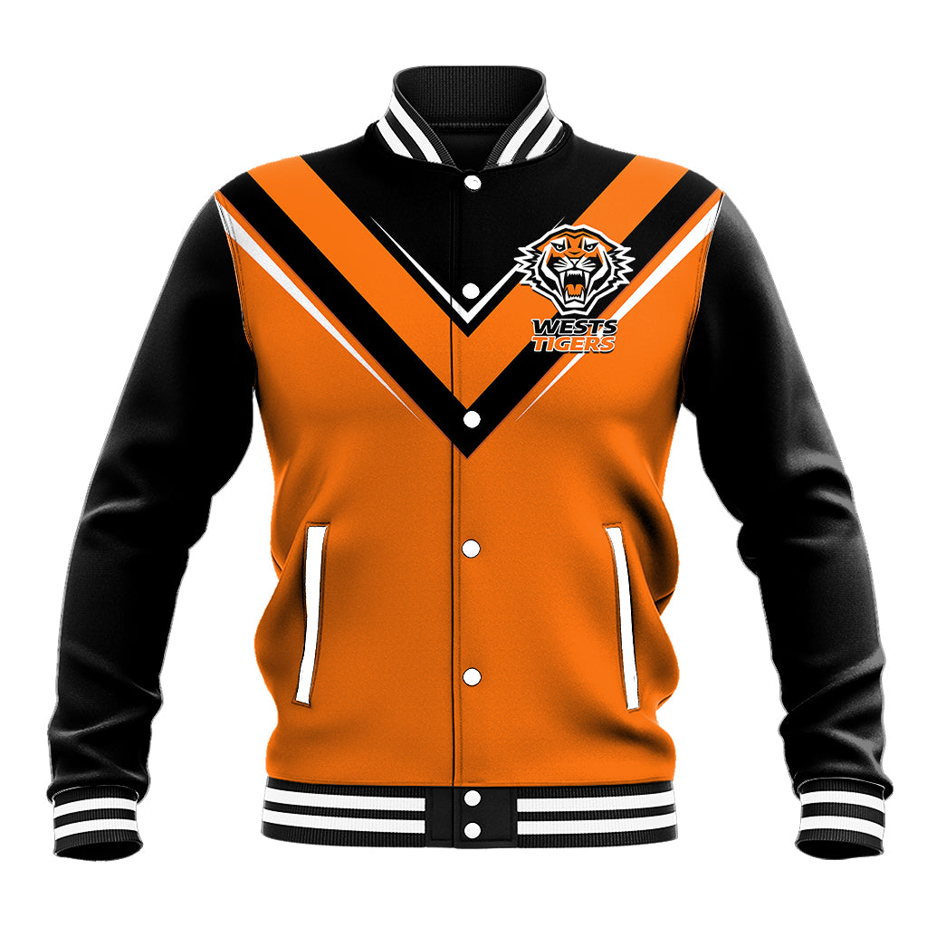 personalised-wests-tigers-rugby-baseball-jacket-orange-simple-style