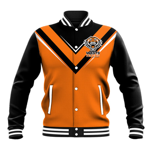 personalised-wests-tigers-rugby-baseball-jacket-orange-simple-style