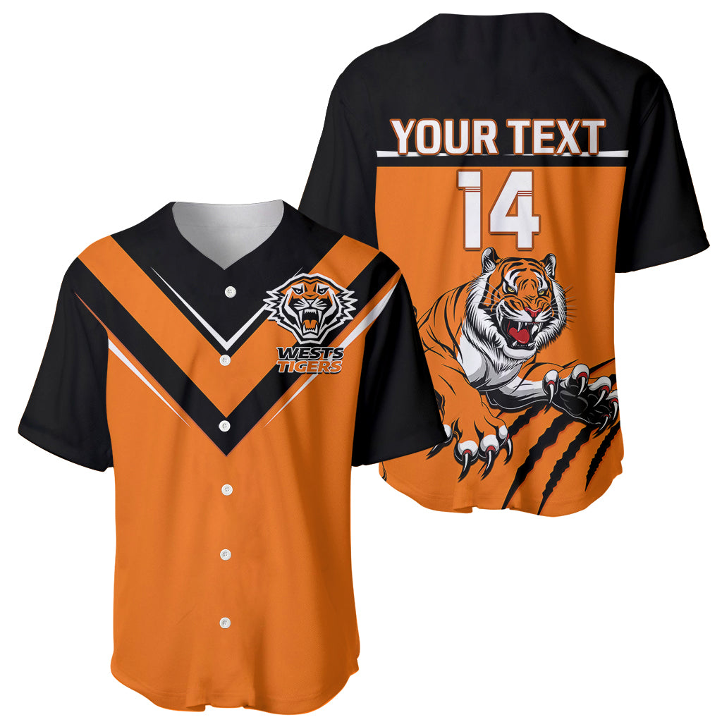 personalised-wests-tigers-rugby-baseball-jersey-orange-simple-style