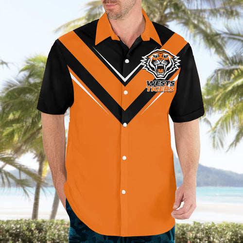personalised-wests-tigers-rugby-hawaiian-shirt-orange-simple-style