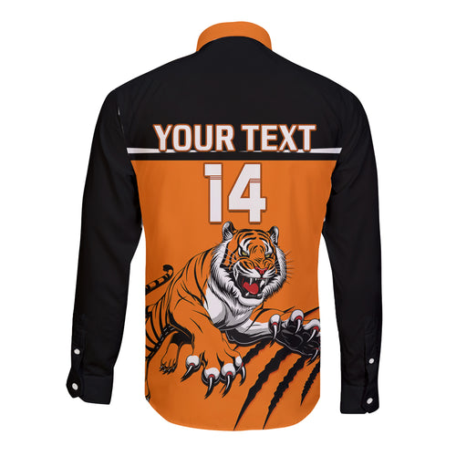 personalised-wests-tigers-rugby-long-sleeve-button-shirt-orange-simple-style