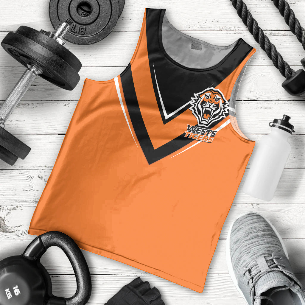 personalised-wests-tigers-rugby-men-tank-top-orange-simple-style