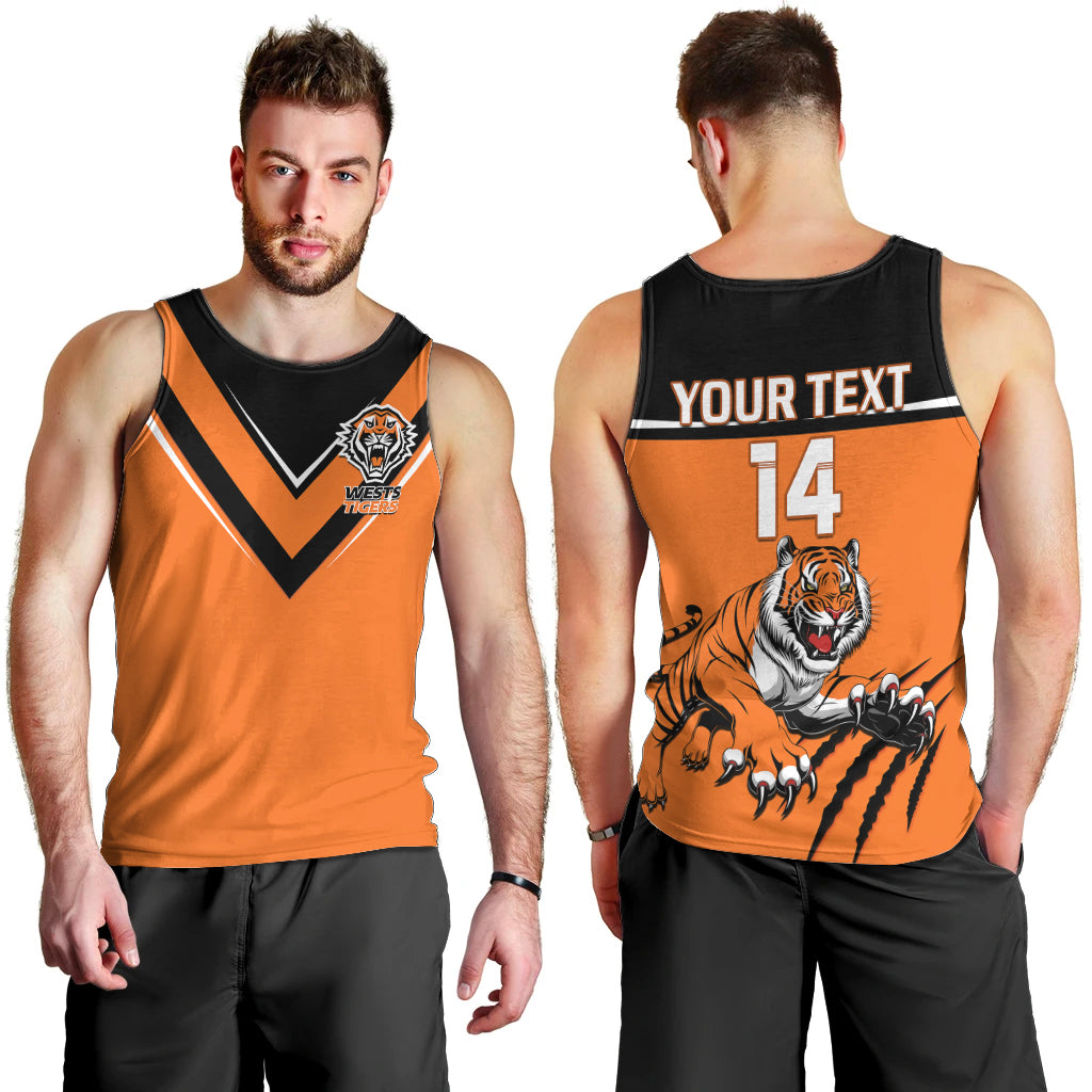 personalised-wests-tigers-rugby-men-tank-top-orange-simple-style
