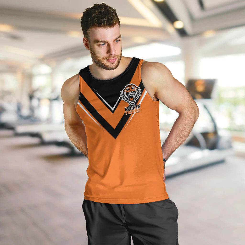personalised-wests-tigers-rugby-men-tank-top-orange-simple-style