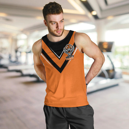 personalised-wests-tigers-rugby-men-tank-top-orange-simple-style