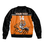 personalised-wests-tigers-rugby-sleeve-zip-bomber-jacket-orange-simple-style