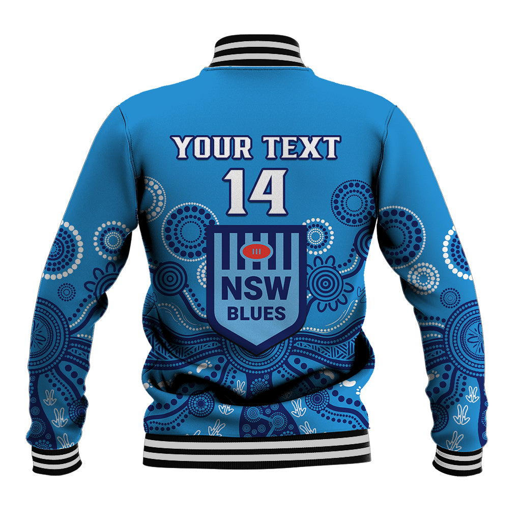 personalised-nsw-rugby-baseball-jacket-blues-aboriginal-art