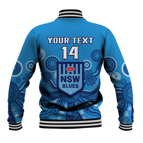personalised-nsw-rugby-baseball-jacket-blues-aboriginal-art