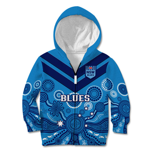 personalised-nsw-rugby-kid-hoodie-blues-aboriginal-art