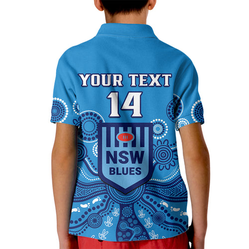 personalised-nsw-rugby-kid-polo-shirt-blues-aboriginal-art