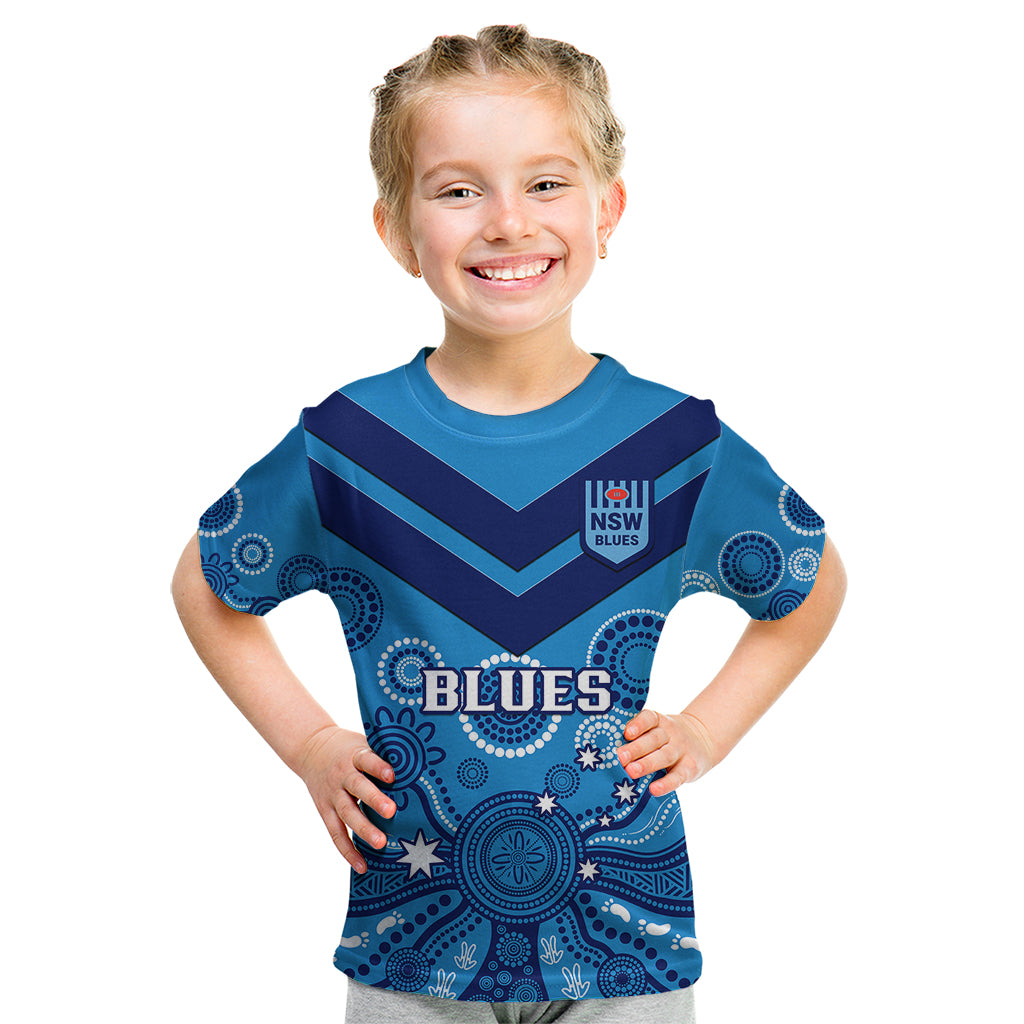 personalised-nsw-rugby-kid-t-shirt-blues-aboriginal-art