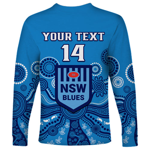 personalised-nsw-rugby-long-sleeve-shirt-blues-aboriginal-art