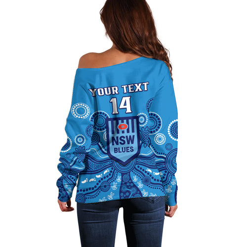 personalised-nsw-rugby-off-shoulder-sweater-blues-aboriginal-art