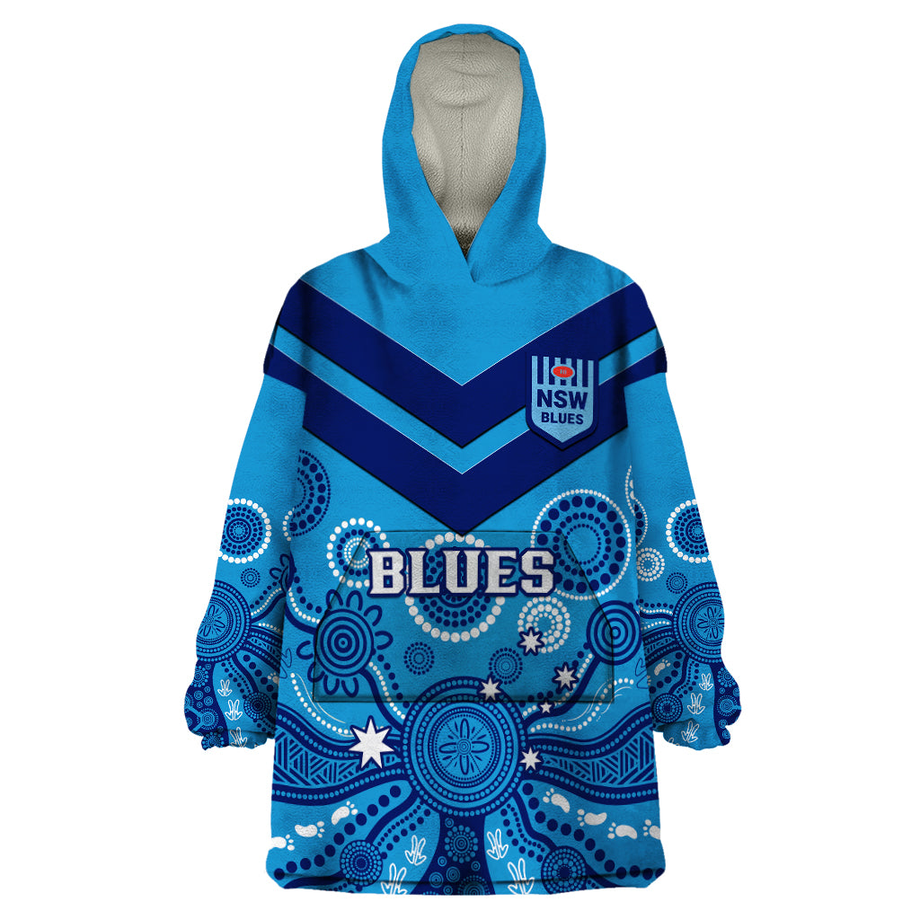personalised-nsw-rugby-wearable-blanket-hoodie-blues-aboriginal-art