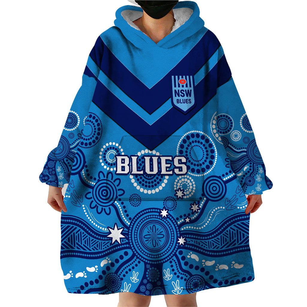 personalised-nsw-rugby-wearable-blanket-hoodie-blues-aboriginal-art