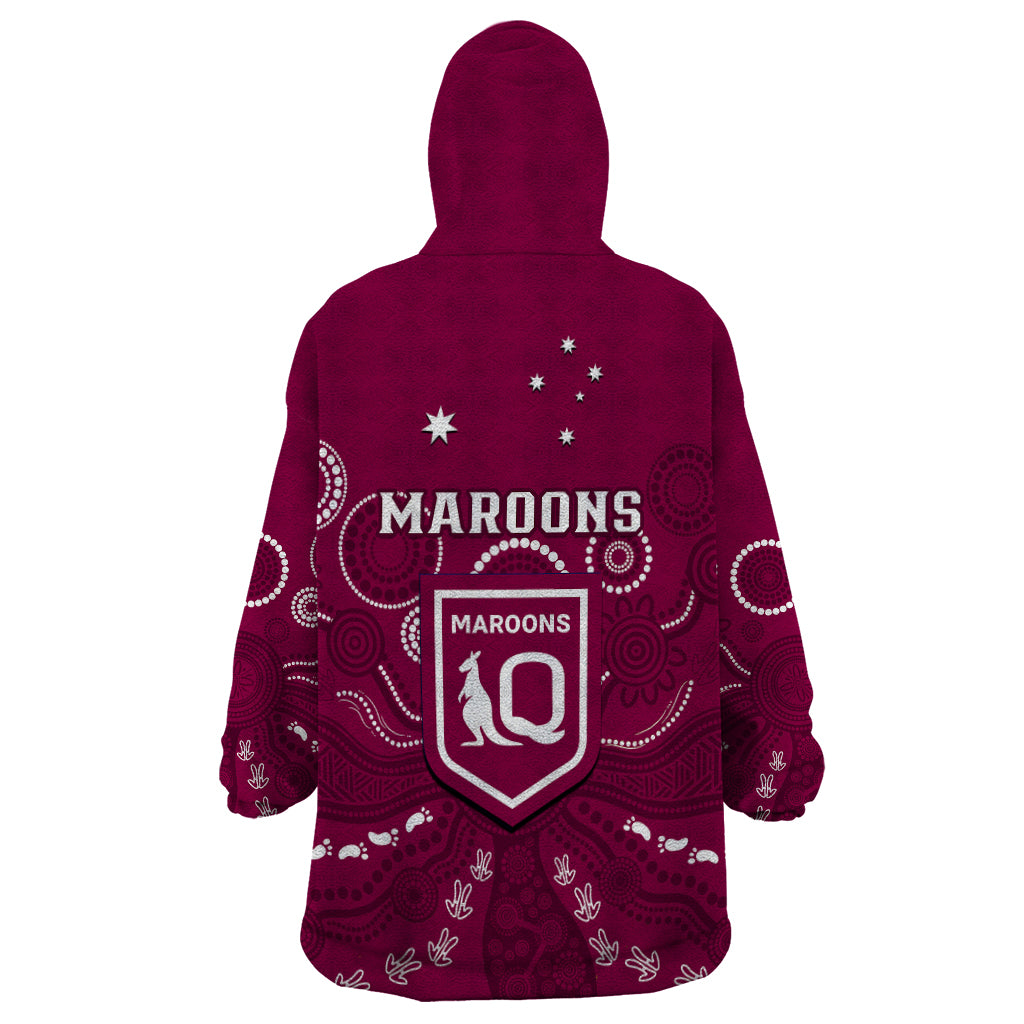 maroons-rugby-wearable-blanket-hoodie-qld-aboriginal-art