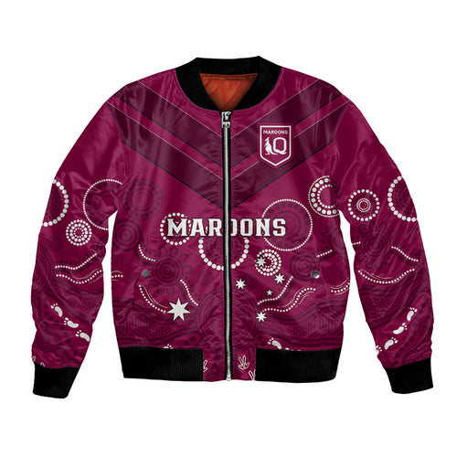 personalised-maroons-rugby-bomber-jacket-qld-aboriginal-art