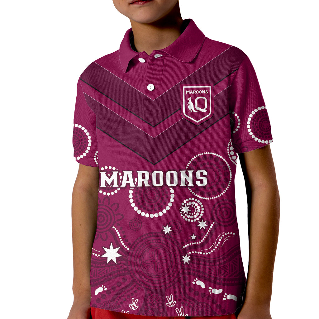 personalised-maroons-rugby-kid-polo-shirt-qld-aboriginal-art