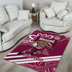 QLD Maroons Rugby Custom Area Rug Go Cane toads Aboriginal Art