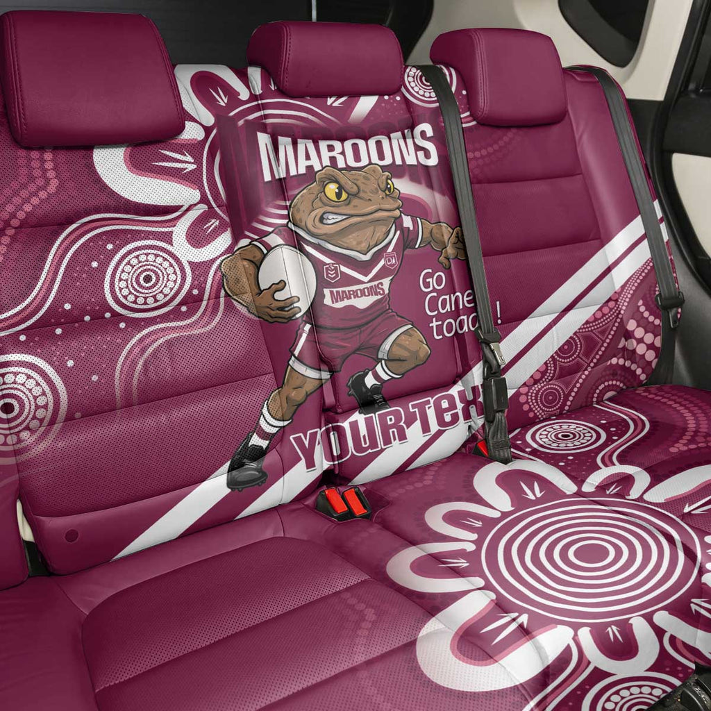 QLD Maroons Rugby Custom Back Car Seat Cover Go Cane toads Aboriginal Art
