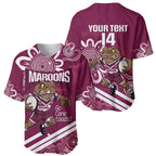 QLD Maroons Rugby Custom Baseball Jersey Go Cane toads Aboriginal Art