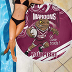 QLD Maroons Rugby Custom Beach Blanket Go Cane toads Aboriginal Art