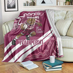QLD Maroons Rugby Custom Blanket Go Cane toads Aboriginal Art