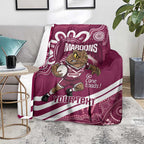 QLD Maroons Rugby Custom Blanket Go Cane toads Aboriginal Art
