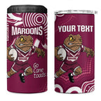 QLD Maroons Rugby Custom 4 in 1 Can Cooler Tumbler Go Cane toads Aboriginal Art